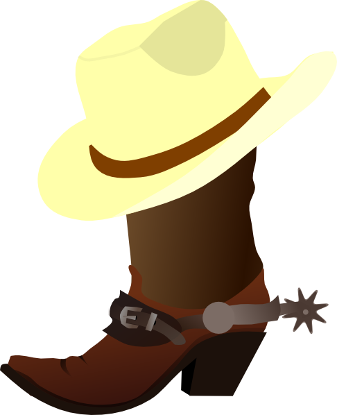Clipart cowboy boots and hat