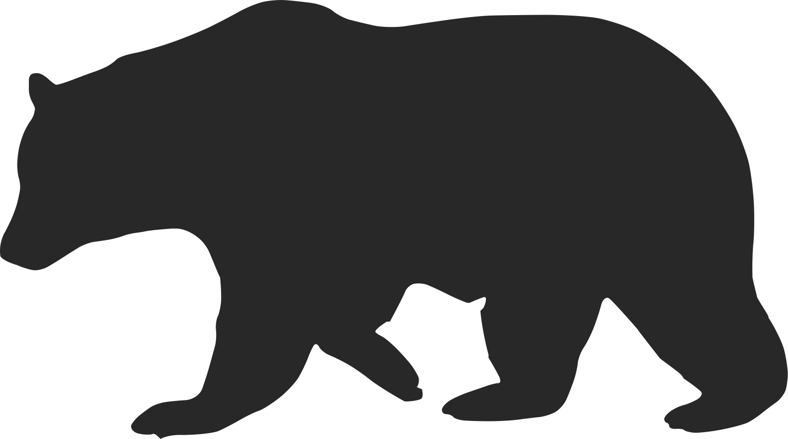 Free black bear and cub silhouette clipart free