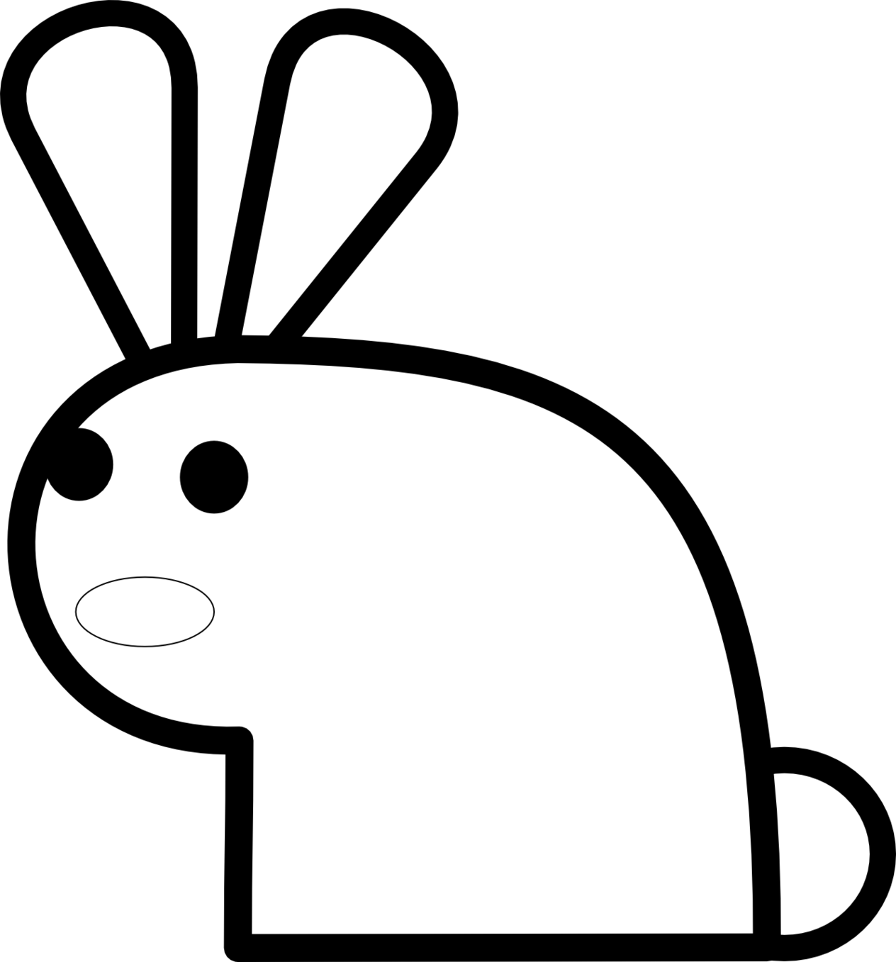 Line Art Rabbit : Rabbit line drawing clipart best