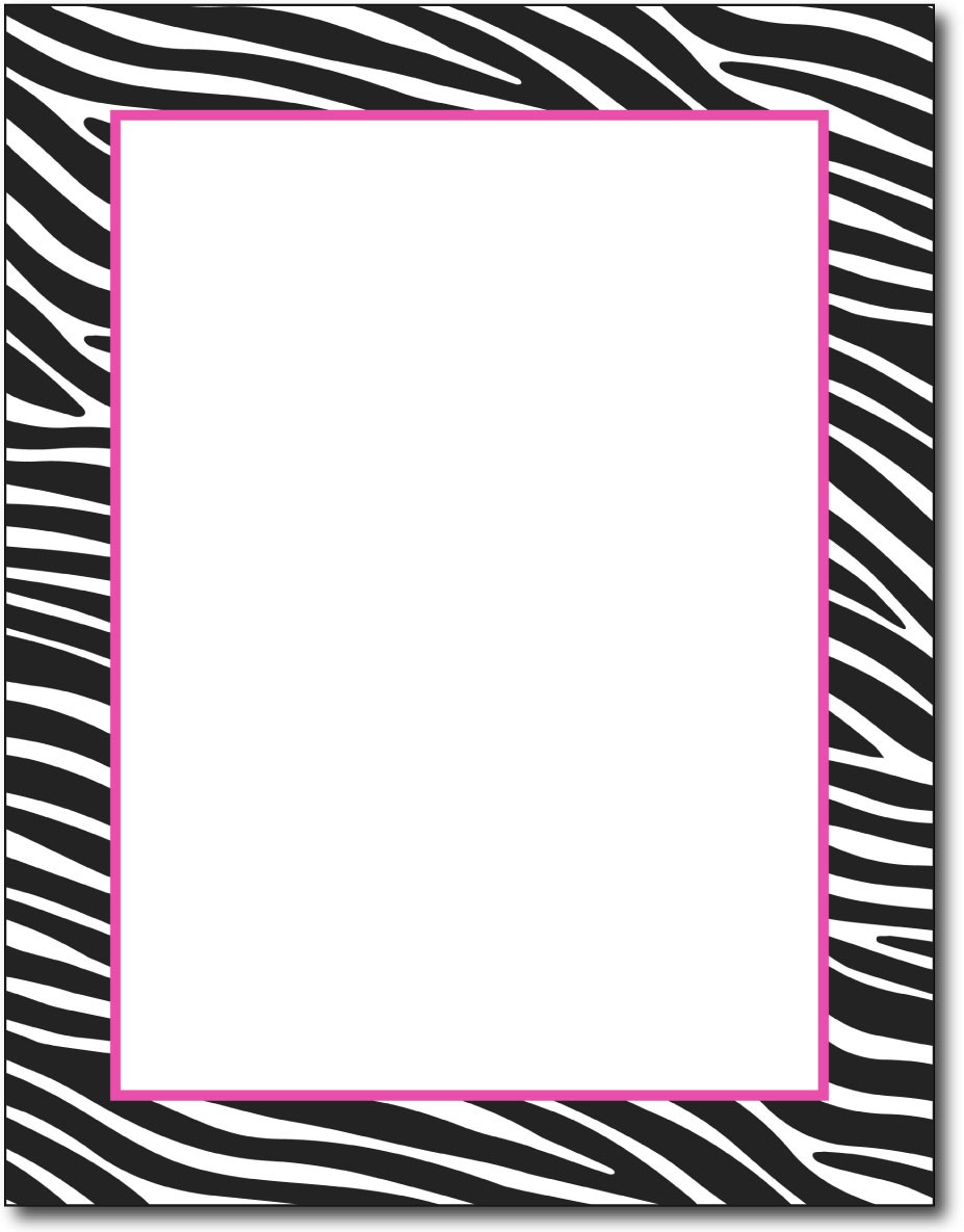 Zebra Stationery | Zebra Border Paper | Fun Stationery