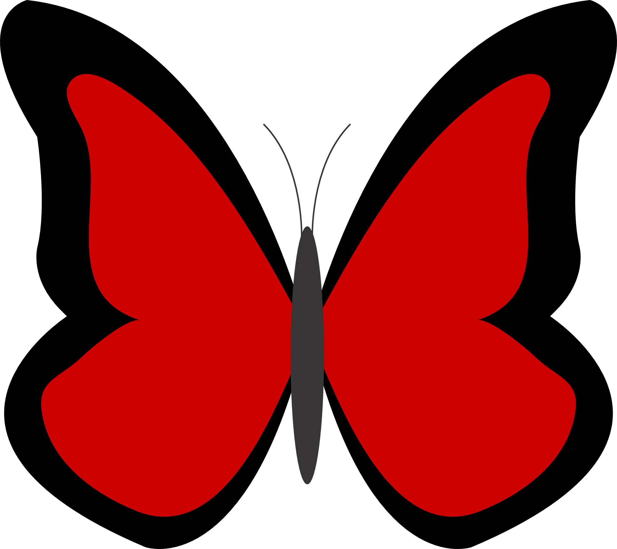 Red butterfly clipart