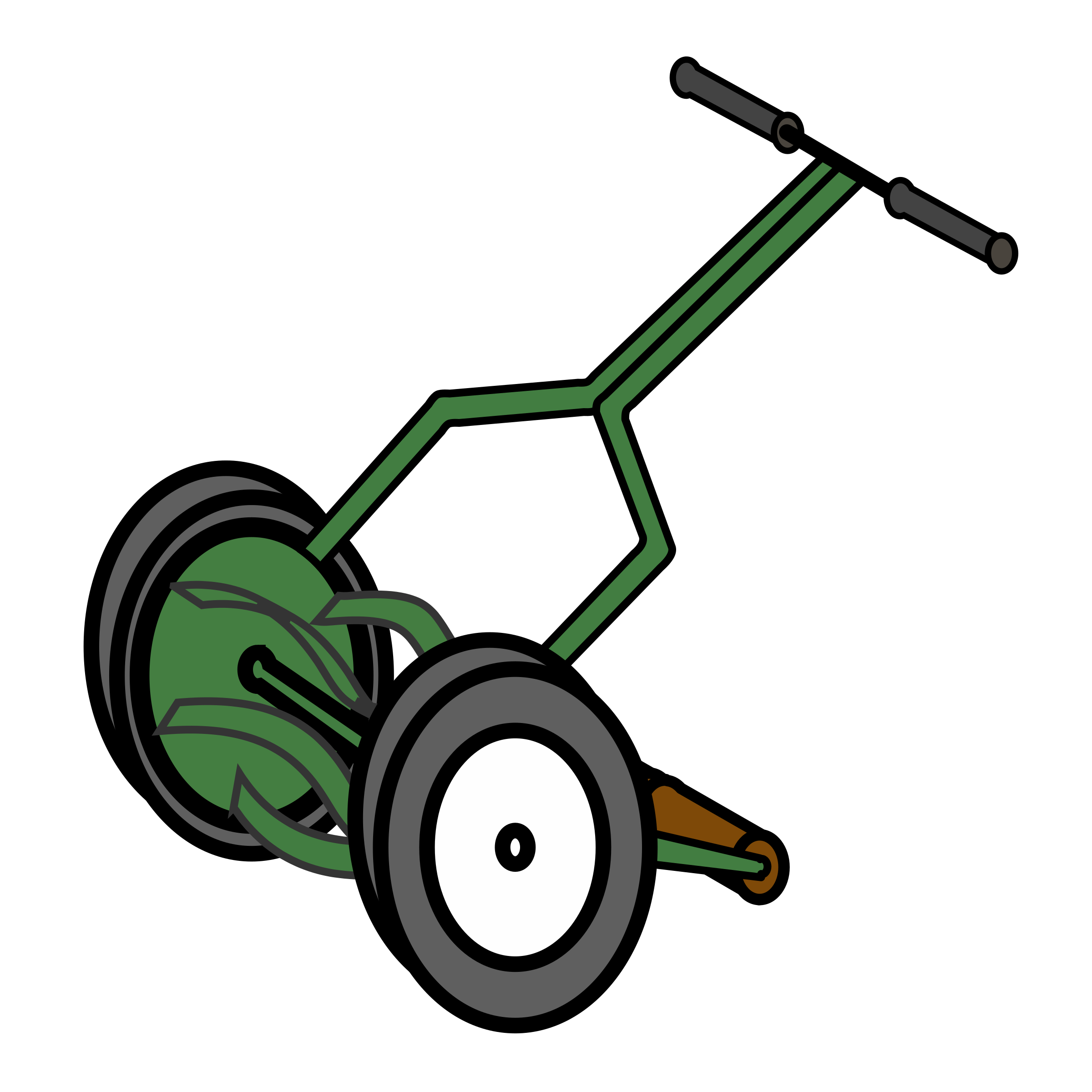 Clipart - Cartoon Push Reel Lawn Mower