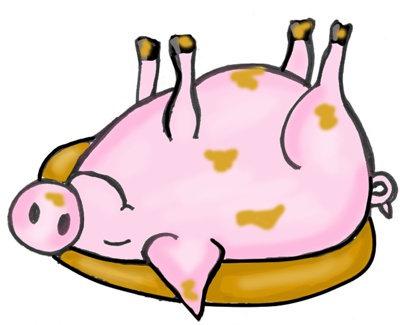 Cute Cartoon Pig In Mud That The Roll Clipart