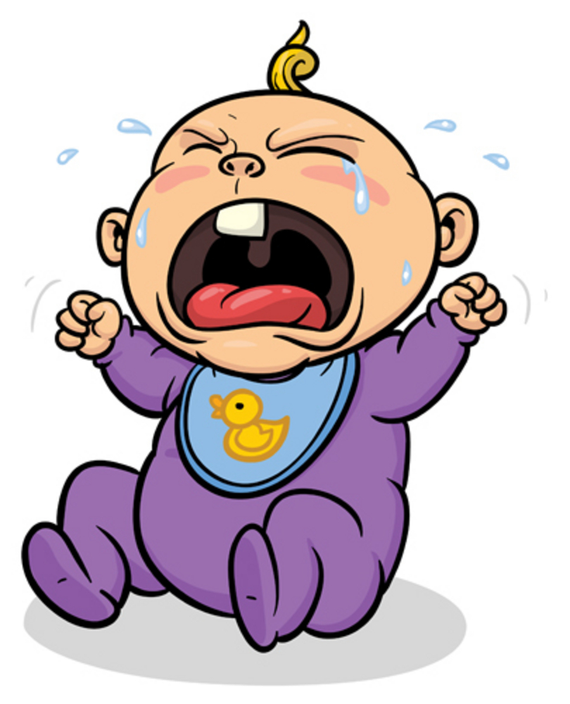 Crying little girl clipart