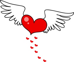 Heart with wings clipart free