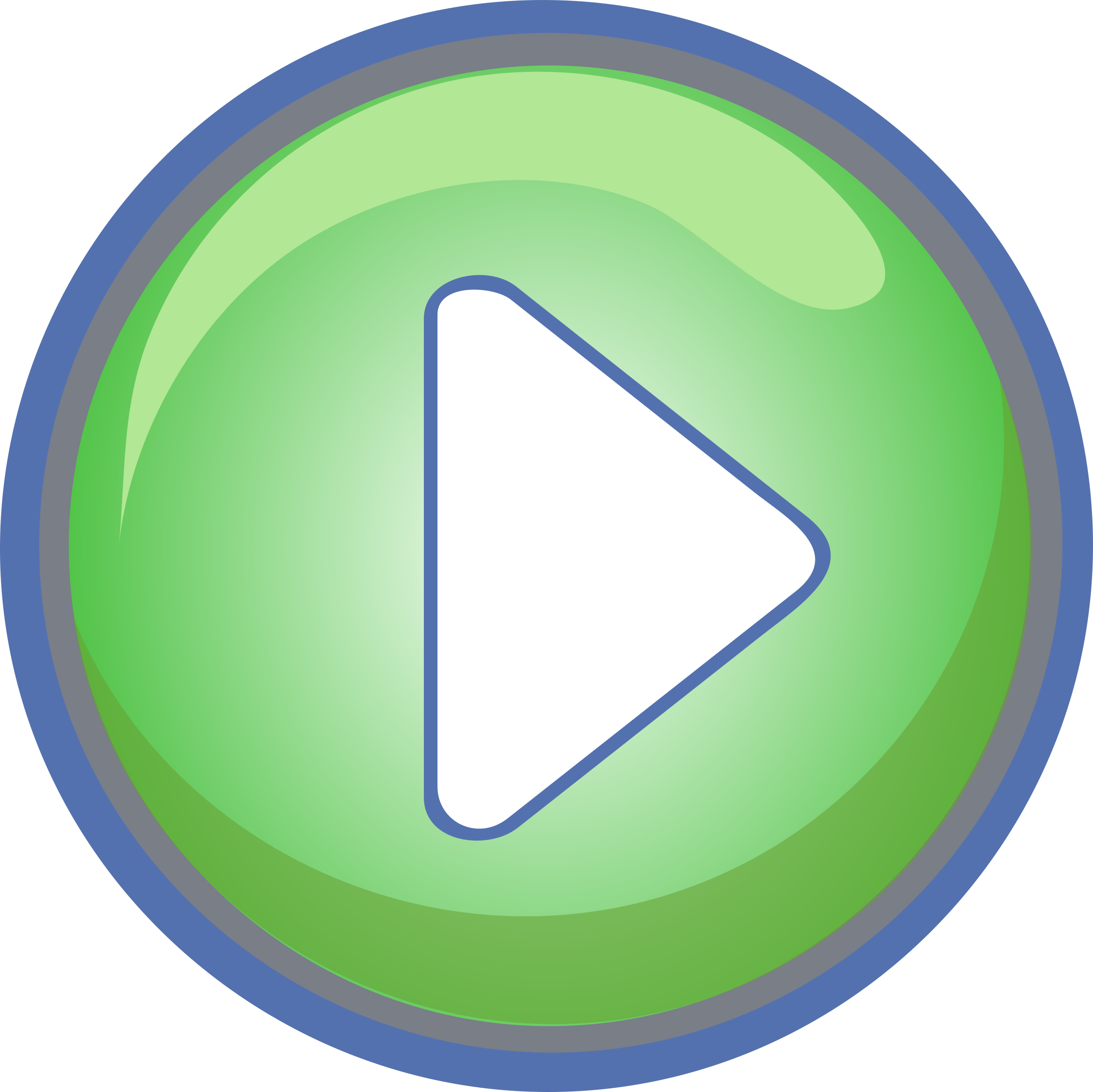 Clipart - Play Button Green with Blue Border