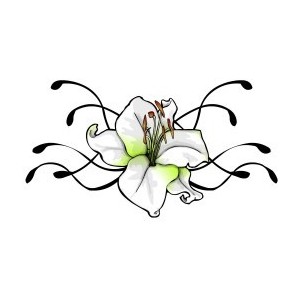 Tattoo Flower designs lily flowers tribal orange red and yel ...