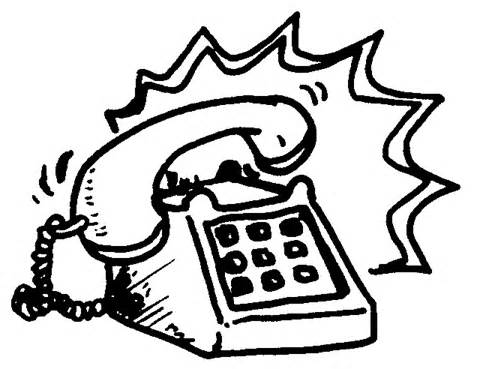 Telephone ringing clipart black and white