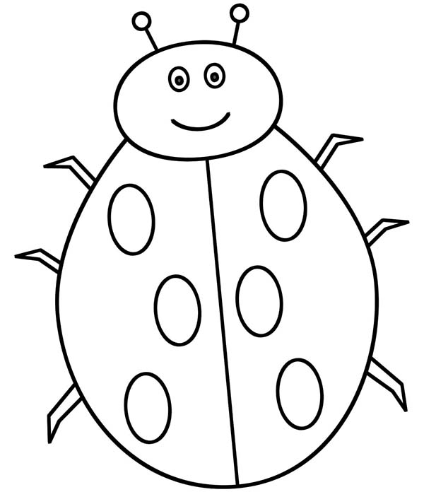 Lady Bug is Smiling Coloring Page | Color Luna