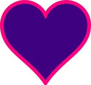 Purple And Pink Heart Clip Art - vector clip art ...