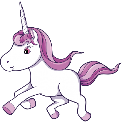 Pink unicorn clipart