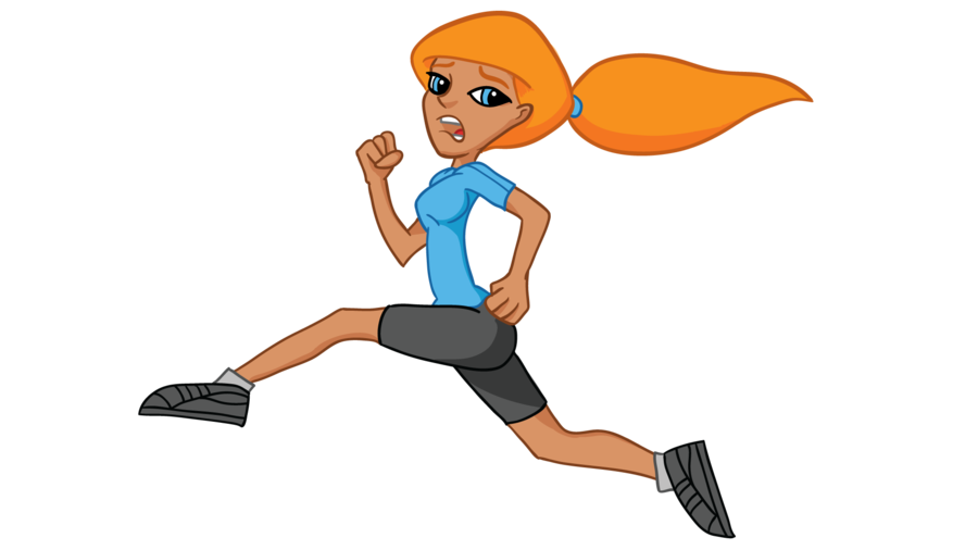 Cartoon girl running clipart