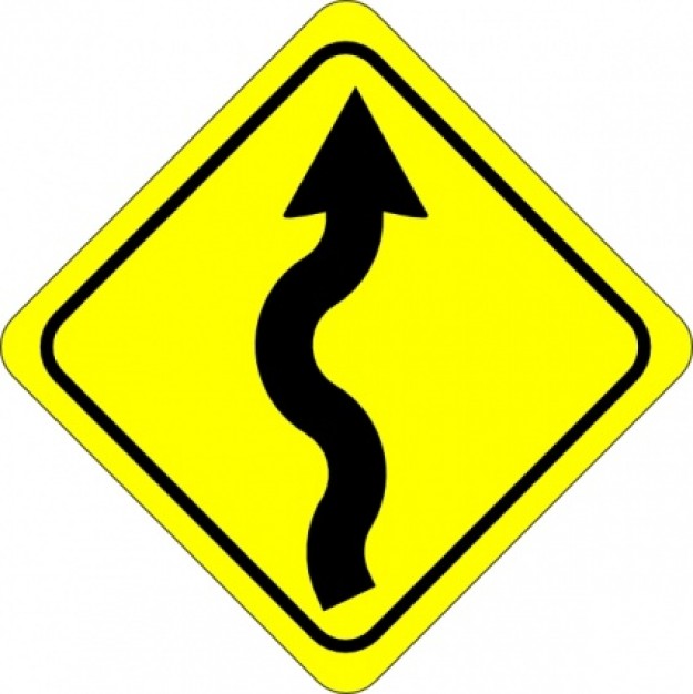 Curvy Road Ahead Sign clip art | Download free Vector
