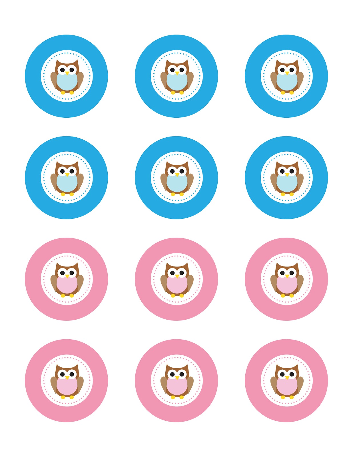 Repeat Crafter Me: Owl Cupcake Toppers - FREE Printable!