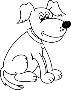 Dog Clipart Image - Dog Coloring Page
