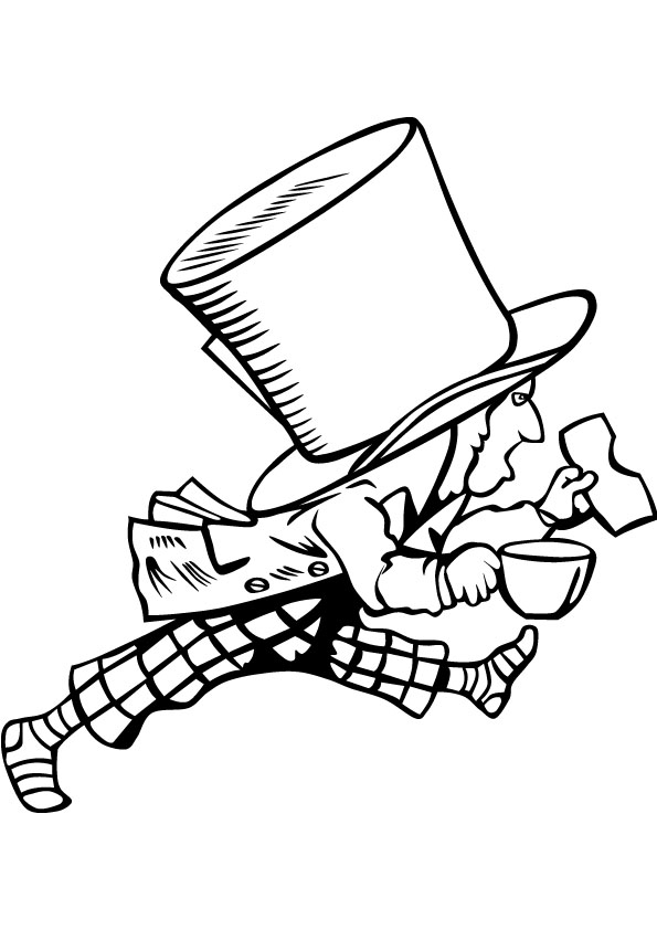 Mad hatter coloring drawing