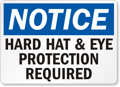 Hard Hat Signs | Hard Hat and Safety Glasses Required Signs