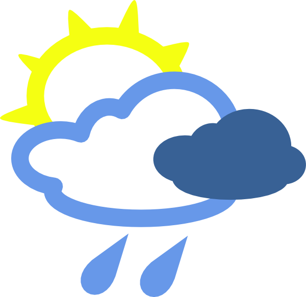 Sun And Rain Weather Symbols clip art Free Vector
