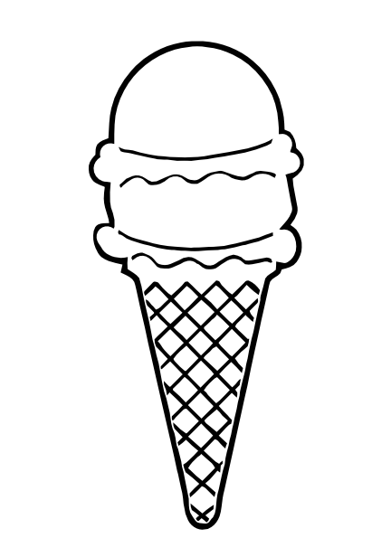 Ice Cream Cone Outline clip art - vector clip art online, royalty ...