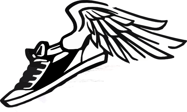 Running Shoe With Wings Clip Art - vector clip art ...