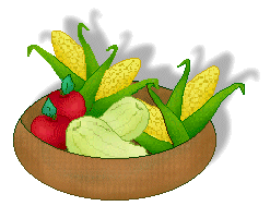 Vegetables Clip Art - Vegetables in Baskets - Corn - Squash