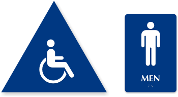 California Men Room Signs - Handicap Bathroom Door Signs