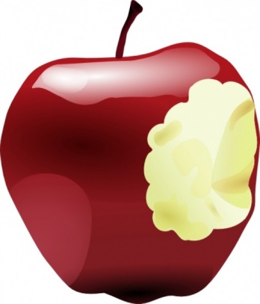Apple Bitten clip art | Download free Vector