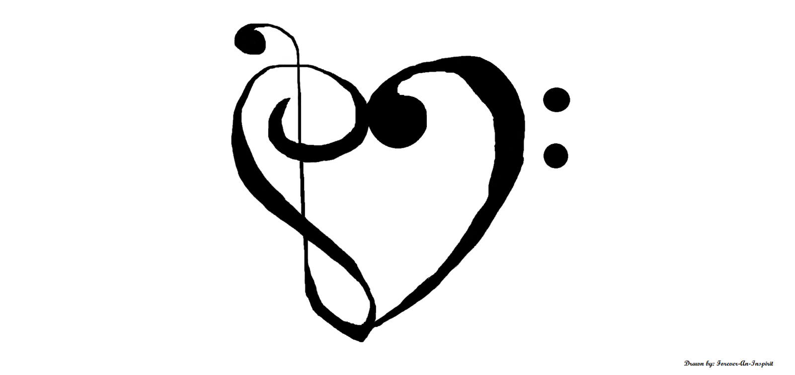 Treble and Bass Clef Heart
