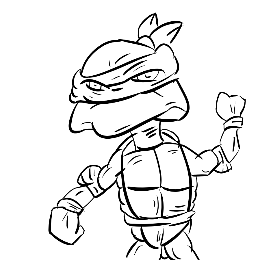 Simple Sea Turtle Drawing