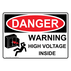 OSHA Warning High Voltage Inside Sign With Symbol ODE-28635