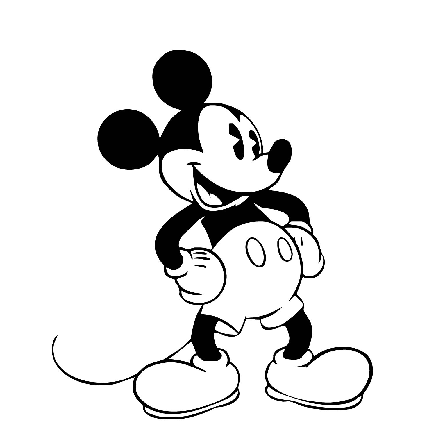 Mickey silhouette clipart black and white