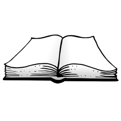 546 views Free clipart image of open book black and white