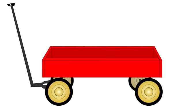 Old-Fashioned Little Red Wagon - Free Clip Art