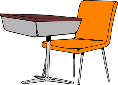 Student at table clipart