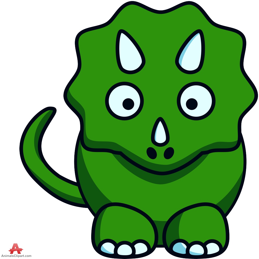 Green Triceratops Dinosaur Cartoon Clipart | Free Clipart Design ...