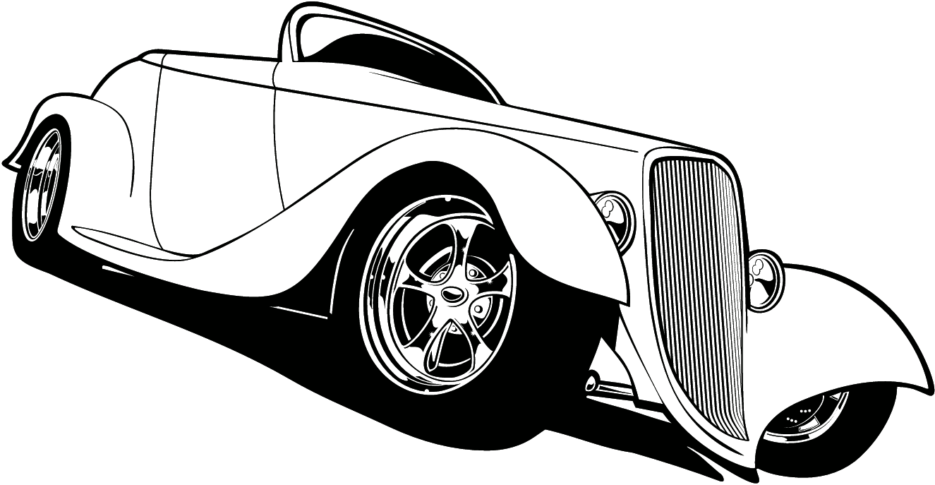 old car clip art black and white. woman drives old car. clipart of ...