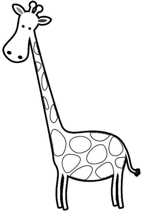Giraffe Black And Whiote Drawing For Children Printable - ClipArt Best