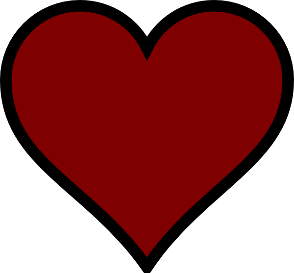 Dark Red Heart clip art - vector clip art online, royalty free ...