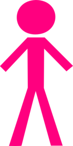 Pink Stick Man clip art - vector clip art online, royalty free ...