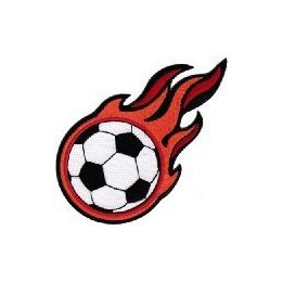 Flaming Soccer Ball Patch Embroidered World Cup Iron-On Football ...