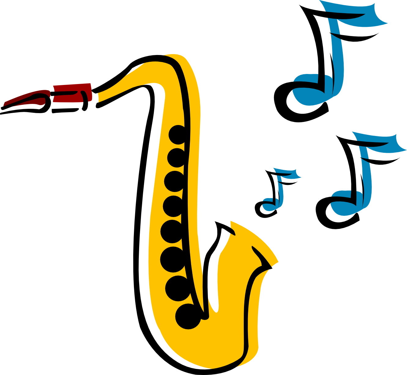 ArtFavor saxophone 2 black white line art tattoo ...