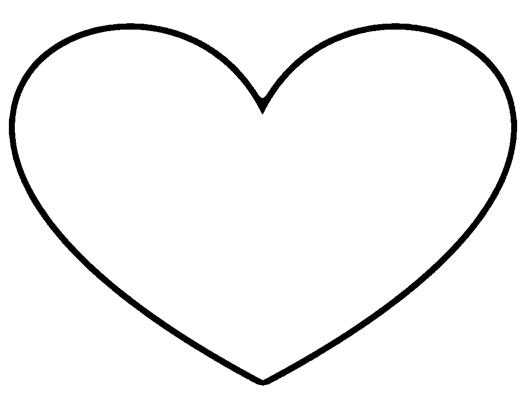 Cute shapped heart black and white clipart