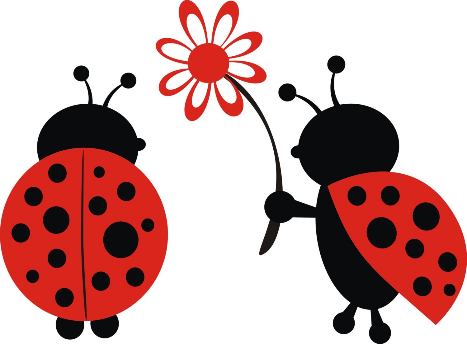 Cute Loving Ladybugs Wall decor art vinyls sticker by Volkldesign