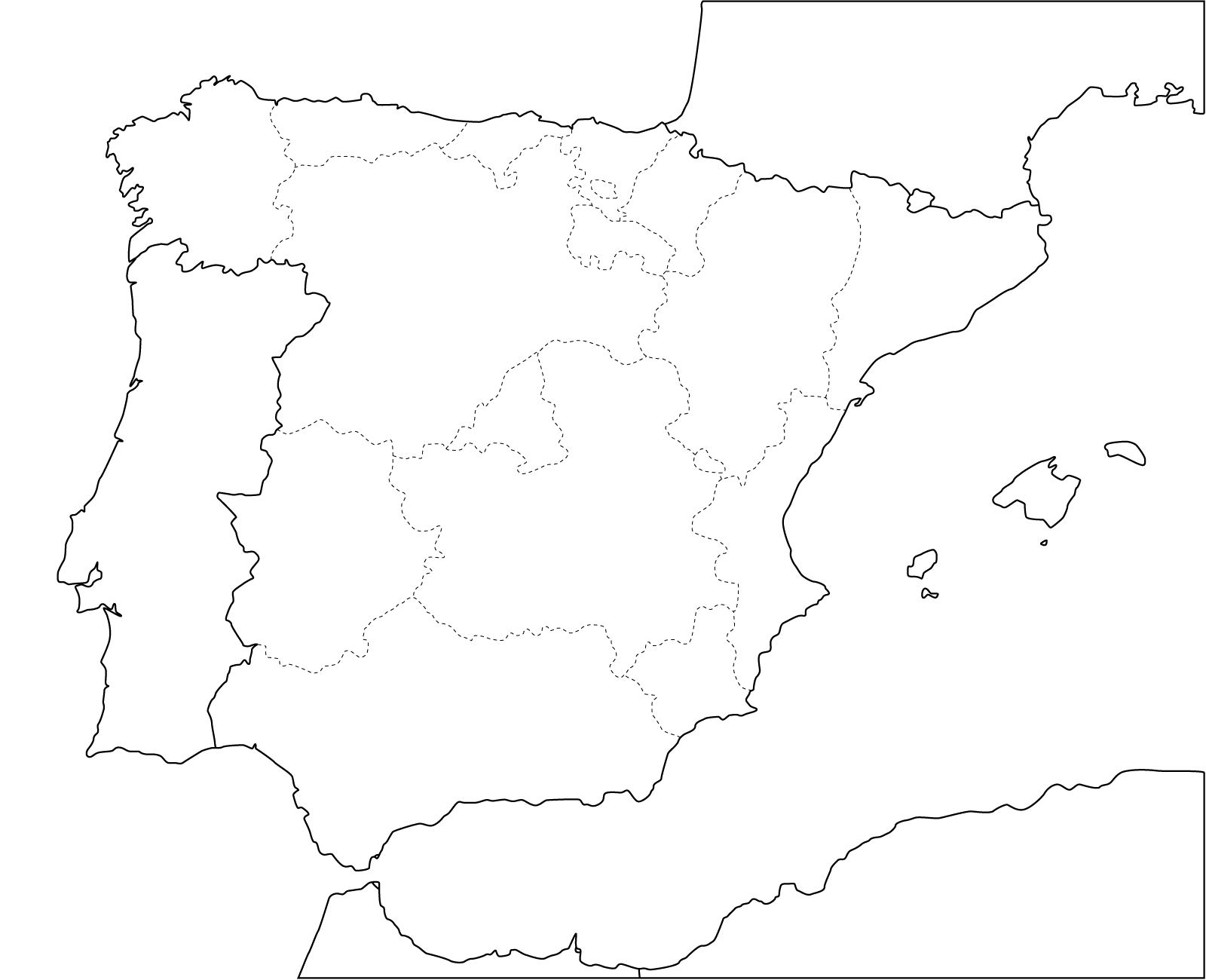 blank map of spain