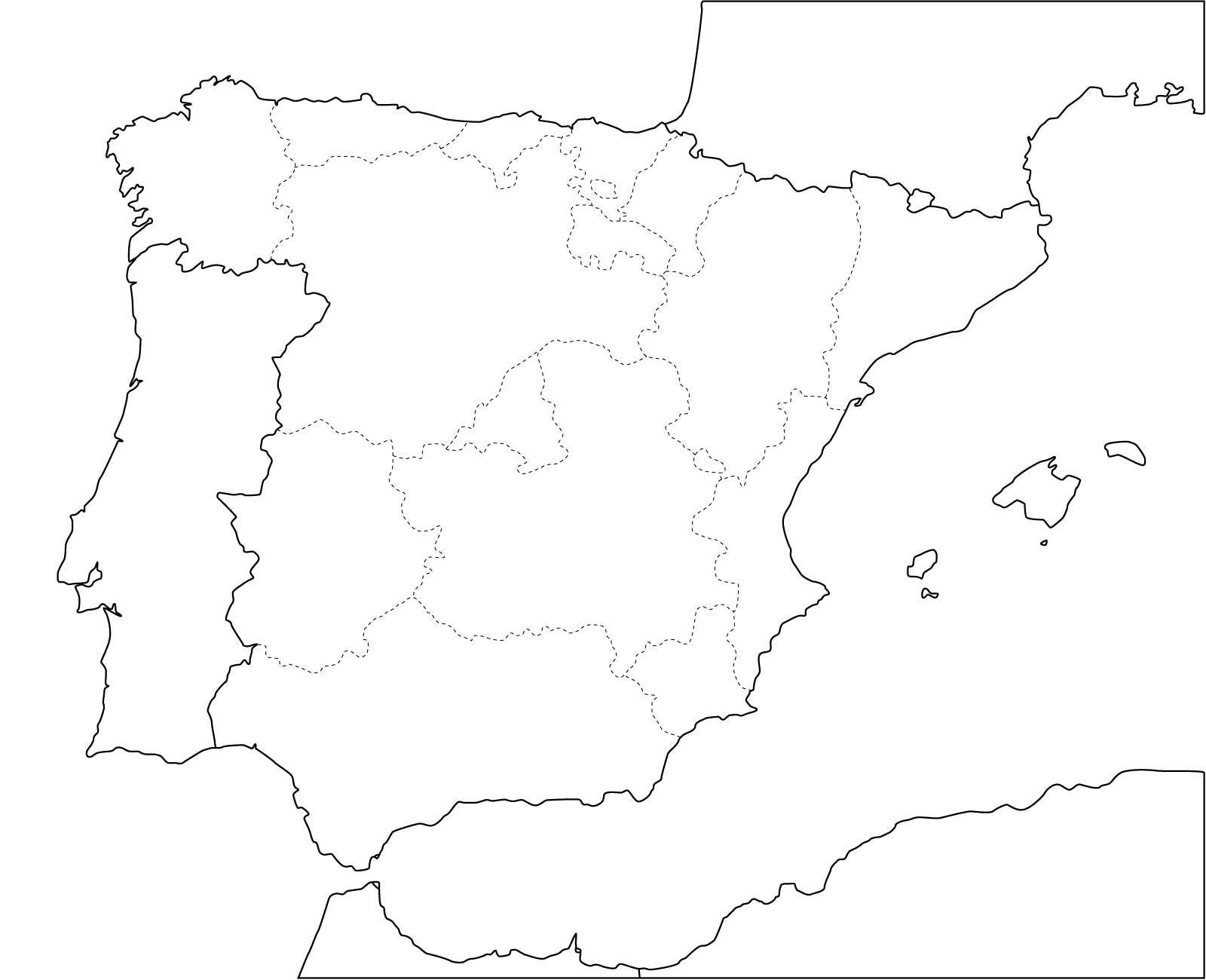 BLANK MAP OF SPAIN - Imsa Kolese