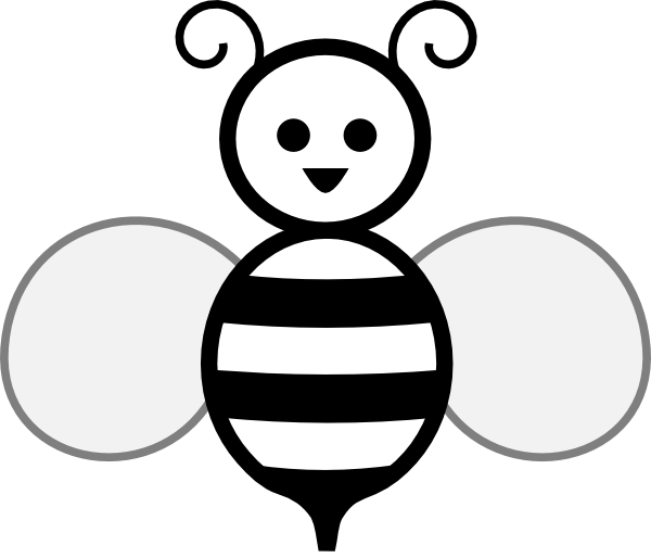 Honey Bee Black And White Clipart
