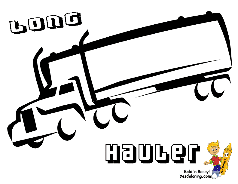 Big Rig Truck Coloring Pages | Free | 18 Wheeler | Boys Coloring ...