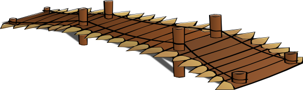 Wooden Bridge Wide Long Version Clip Art - vector ...