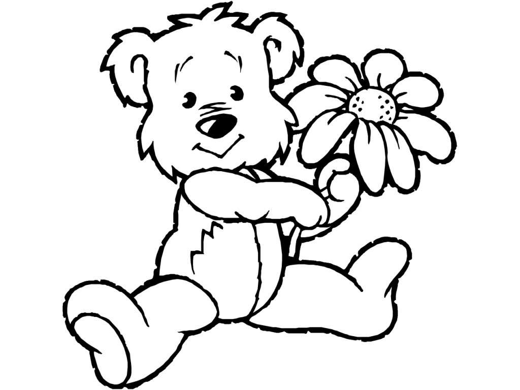 teddy bear with flowers clipart - photo #35