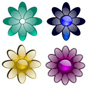 Glossy flowers 3 small clipart 300pixel size, free design ...